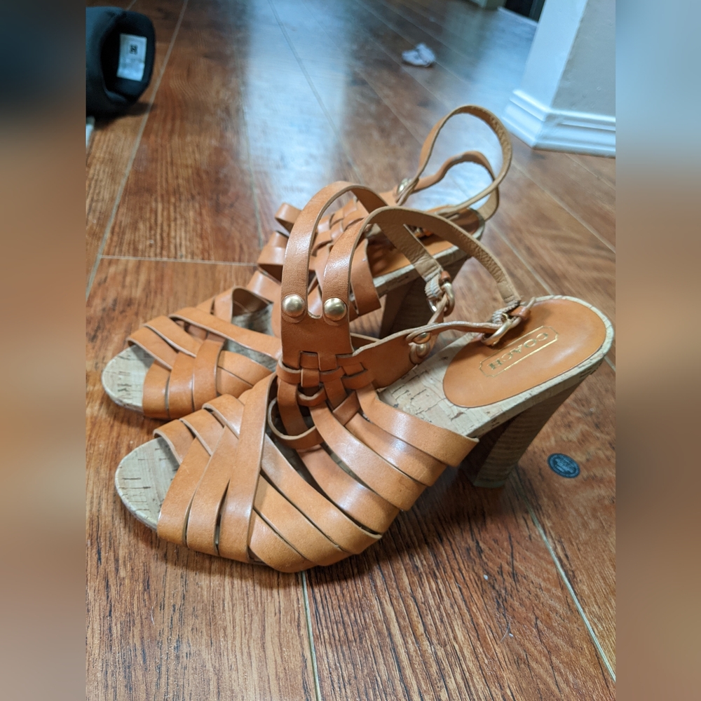 Coach strappy leather sandal